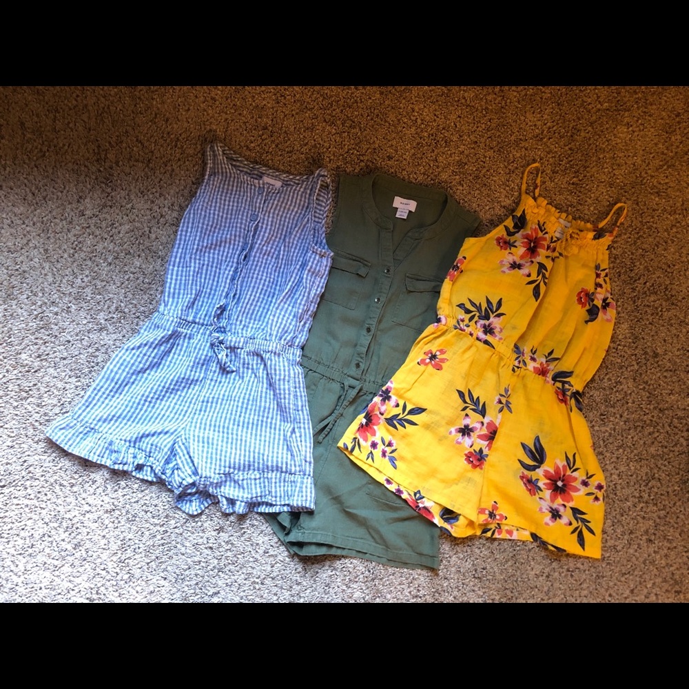 A bundle of 3 old navy rompers
